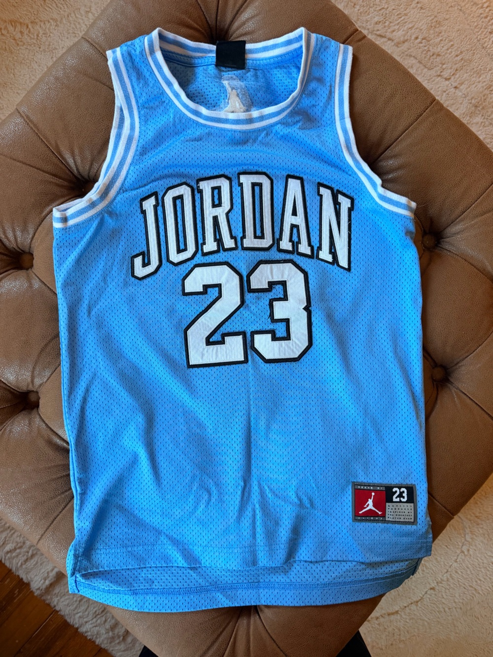 Jordan Light Blue Boys' Basketball Jersey with 23